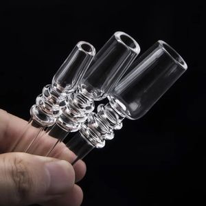 100% Real Quartz Tip Nail Smoking Accessories 10mm 14mm 18mm Joint Dab Straw Drip Tips For Nectar Collector Water Pipe Glass Bongs