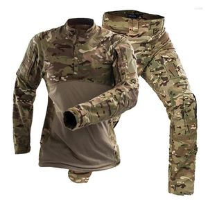 Men's Tracksuits Paintball Work Clothing Combat Camouflage Shirts Cargo Pads Pants Army Suits Military Shooting Tactical Uniform