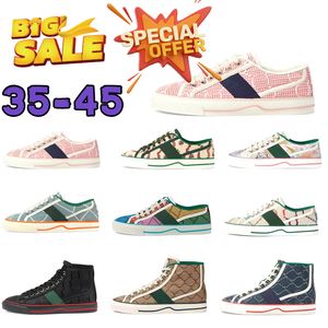 Designer Woman Shoes 1977 Canvas Man Canvas Shoes Green and Red Web Stripe gummisula Stretch Cotton Low Platform