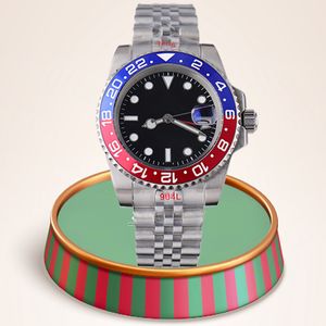 Projektant GMT w stylu 40 mm zegarek Mężczyźni Wysokiej jakości zegarek automatyczny zegarki zegarek ceramiczny moda ze stali nierdzewnej Luminous Sapphire zegarki z pudełkiem