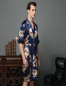 Men039S Abbigliamento da sonno cinese Dragon Maschio Doldrown Abito da uomo in raso con Kimono Men 12839884092