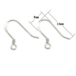 20pcs lot 925 sterling Silver Carring Hooks for Diy Craft Jewelry 0 6x8x16mm WP046278D