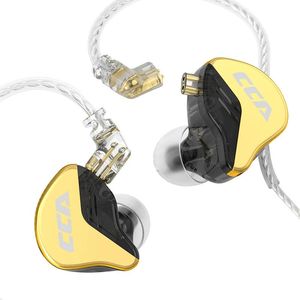 Hörlurar CCA CRA+ Metall Headset i öronmonitor Telefon Bass trådbunden hörlurar med mikrofonsportspel Hifi Noice Avbrytande hörlurar