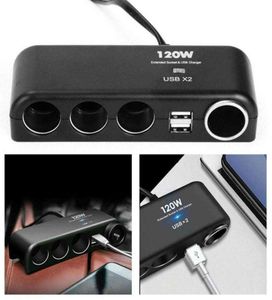 Universal 12V 24V 4 -Wege Zigarette leichter Multi -Socket Auto Ladegerät Car Adapter Dual USB Schwarze Abteile Splitter Innenraum A5A73289311