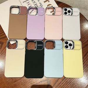 Candy Color Silicone stötsäkert telefonfodral för iPhone 15 14 13 Pro Max Metal Lens Rings Protective Skin Feel Matte Back Cover Falls 100 st