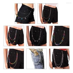 Belts Skirts Pants Chain Goth Multi Type Chains Transparent Alloy Pendant Waist Wallet Pocket For Women Girls Gift306F