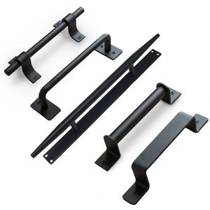 Black carbon steel Sliding Barn Door Pull Handle Sliding Closet Gate Cabinet Door Handle 231222