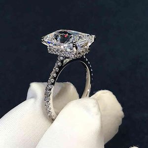 Vintage Radiant Cut 3ct Lab Diamond Ring 925 STERLING Gümüş Bijou Engagement Wedding Band Kadınlar Gelin Partisi Jewelry2938