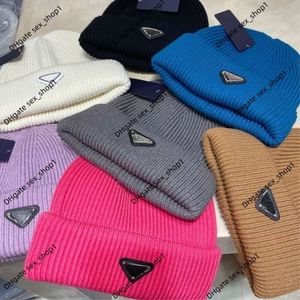 Autumn and Winter Brand hat fashion New Style Classic Inverted Triangle Iron Knitted Hat Korean Version Couple Versatile Wool Damp Cold