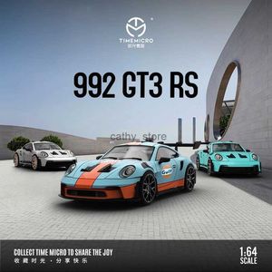 Electric/RC Car TM In Stock 1 64 911 992 GT3 RS GULF Diecast Diorama Car Model Toys Time MicroL231223