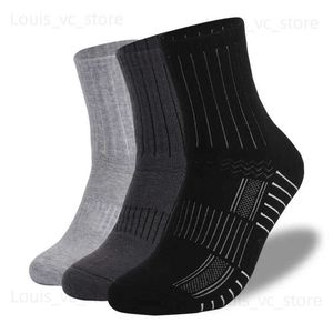 Meias masculinas 3 pares/set meias de lã merino outono de inverno meias esportivas profissionais meias merino lã para caminhada de caminhada meias de moire quente t231223