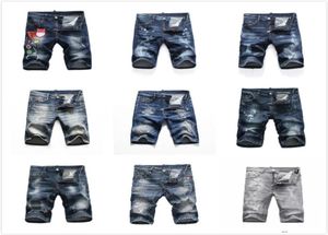 mens short denim jeans straight holes tight jeans casual summer Night club blue Cotton Men pants italy style DHJ14839818