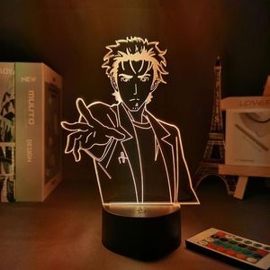 Nachtlichter Anime Figur Steins Gate Rintarou Okabe 3D Lampe Neon für heimische LED -Kinder Schlafzimmer Dekor Manga Desk231y