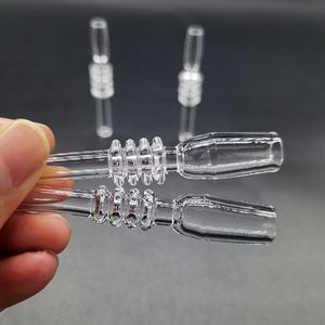 NC Quartz Tips Rökningstillbehör 10mm 14mm 19mm Man Dabbing Nail Dab Straw Drip Tips Domeless Quartzs Nail For NC Kit Water Pipe