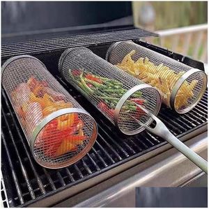 ONDERE 8 Edelstahl -Grillkochgrill Grill Rost Outdoor Cam BBQ Drum Grillkorb Campfire Grid Picknick -Kochgeschirr für Küche DHN8M