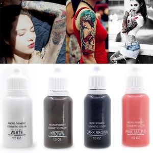 Maszyna gorąca 15 ml mikroblading pigment do półprzewodowego makijażu atramy brwi usta linia oka tatuaż 4 kolorysty