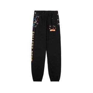 Mens Jeans Pants Galleries Sweat Depts Speckled Letter Print Men's Women's Par Loose Mångsidig avslappnad rak Sw Sieo