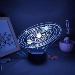 Nocne światła Układ słoneczny NINE PLANETY LAVA LAMP SPACE Wszechświat 3D LED RGB Birthday Gift for Friends Sypials Table Decor2520