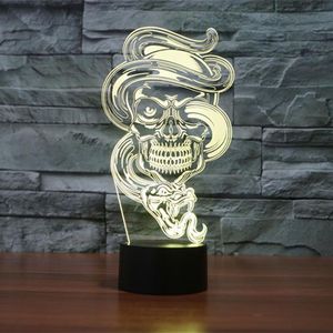 3D Optical Illusion Funny Ghost Colorful Gradients Touch Acrylic Night Light Thanksgiving Halloween Christmas Gift 3D Lamp213q