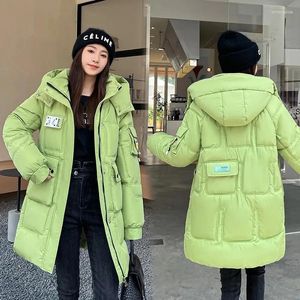 Casacos de trincheira feminina Mulheres Casaco acolchoado de algodão de inverno 2023 Casaco de espessura quente coreano solto plus size longa parka outwear