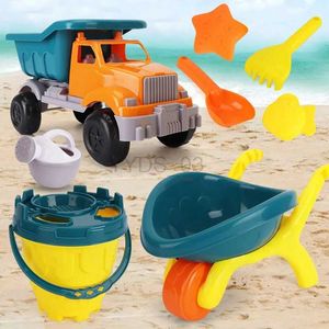 Toy 5/6 PCS Baby Toys Summer Beach Play Cart و Bucket Children Sandbox مجموعة أدوات تجريف الرمال Kids Toyszln231223