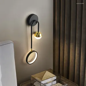 Vägglampor monterade lampa nordiska dekorativa föremål för hem lampan moderna svarta badrumsarmaturer matsalar