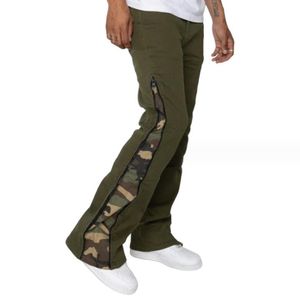 New Men's Pants Multiple Styles Jeans Flare Have Side Zipper Details Slim Camouflage Print Contrast Men