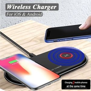 Chargers High Quality 5W Dual fast wireless charger for iPhone 11 11Pro XS Max XR 8 for Samsung S10 S9 S8 note 10 free shipping