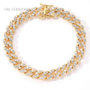 2024 새로운 스타일의 Lifeng Jewelry Sliver Gold Moissanite 다이아몬드 쿠바 체인 트렌디 한 패션 스타일 힙합 보석