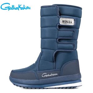 Sandals Brand Fishing Waterproof Nonslip Warm Snow Boots Plus Velvet Warm Men's Cotton Shoes Medium Tube Large Size Winter Men's Boots