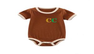 3 models Newborn Baby Rompers Girls and Boy Short Sleeve Cotton Clothes Brand Letter Print Infant Romper Children Ourfits4681433