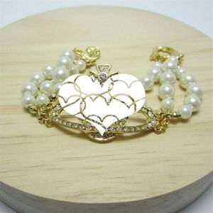 Neues Produkt 3 Schichten Perle Orbital Halskette Lady Strass -Satelliten Planet Halskette Geschenke Party Hochwertige schnelle Lieferung223p