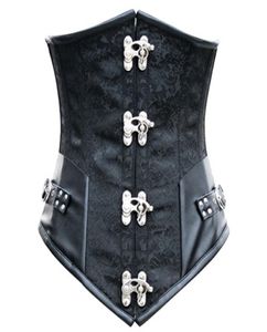 Sexy Corset Lace up Steel Boned Black Steampunk Corselet Underbust XXL7375461