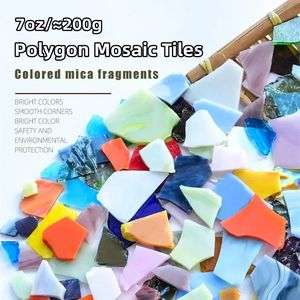 7oz/200g polygon mica mosaic tiles diy شظايا ملونة ملونة الزجاج MOSAIC MATERATION