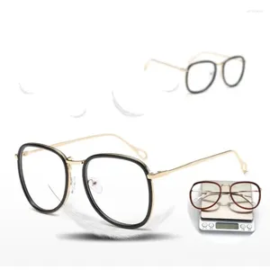 Óculos de sol Frames Designer Mulher óculos 2023 Men Metal Metal Redond Frame redonda lente transparente Eyeare Black Silver Gold Eye Glass