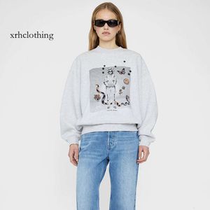 Mens Designer Hoodie 23 Tidig Autumn New Niche Ab Magic Men's White Ink Digital Print Snake Fjäril