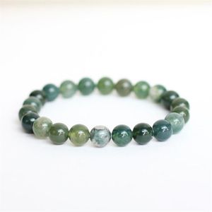 SN1086 MOSS AGATE BRACLATE Emotional Support Armband Stress Relief Smycken Moss Agate Anxiety Natural Stone Armband Shippin188w