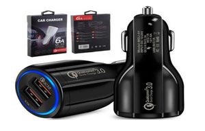 カー充電器デュアルUSBポート24A LEDライトカー充電器アダプターサムスンHTC Android電話MP35063804用小売パッケージ