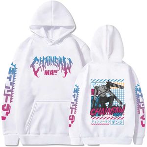 Anime Chainsaw Man stampato con cappuccio da cappuccio uomo oversize streetwear hauku felpe sciolte unisex casual y2k abiti pullover y2k