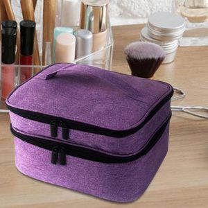 Cosmetic Bags Double Layer Nail Polish Organizer 30 Grids Carrying Case For Varnish