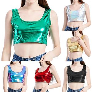 Camisoles Tanks Damens Feste Farbe Reflektierender Camisol Slim Training Tops für Frauen 40 Geburtstag Sportsportler Kumpel Top 90s Ernte