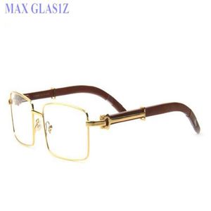 Designer di marchi popolari Donne quadrate occhiali da sole in legno Strama di rettangolo unico maschile Uv400 occhiali vintage Full frame per WO322S