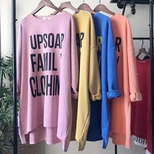 T-shirt stor stor plus size lös höst våren casual bomullskvinnor kläder t shirt långa toppar damer långärmad tees kvinnlig tröja