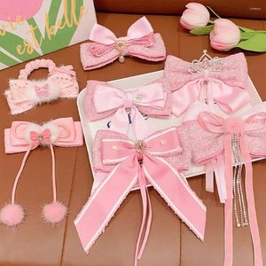 Accessori per capelli stoffa brow nastro Hairpin Ornamenti rosa Ornamenti Principessa Chiesa per bambini Bambini