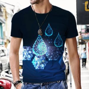 Męskie koszulki T-shirty moda AI Data Wzór danych krótki rękaw 3D Hip Hop luźne ubrania chłodne trawy w stylu topy męskie oddychanie swobodne