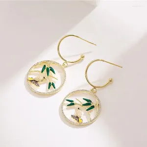 Hoop Earrings Cute Circle Earring Elegant Chinese Style Statement Unique Swallow Hollow Out Design Creative Jewelry