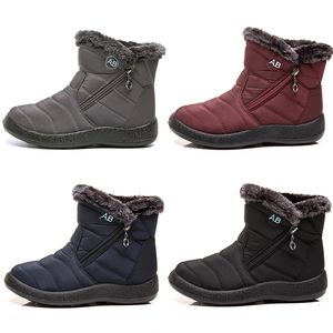 Designer warme Damen Schneestiefel helle Baumwollwomen Schuhe schwarz dunkelrot rot graue Winter -Knöchel -Stiefel Outdoor Sport Sneakers Trainer