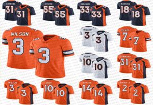 3 Russell Wilson Justin Simmons Mens mulheres jovens Javonte Williams Jersey Jerry Jerry Jery Patrick Surtain II Denvers Elway Peyton Manni8309610