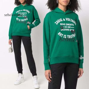 Designer Designer Hoodie 22 Prima primavera/estate in stile francese Stampa classica Diamond Green Verve Inner Fleeter Women's Wooded Magi