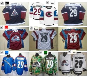 Nuovo 2016, Serie stadium 2016 Colorado Avalanche Maglie #29 Nathan Mackinnon Jersey Steel Blue Red White Camo MacKinnon Stitched Jers